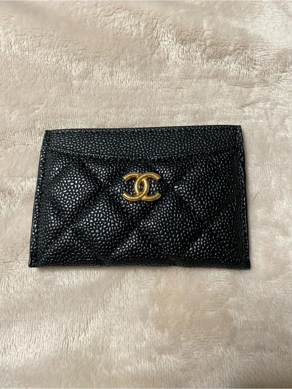 ChaneI Cardholder Black with Gold Hardware NEW !!